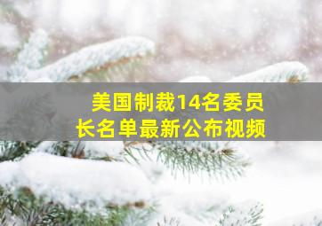 美国制裁14名委员长名单最新公布视频