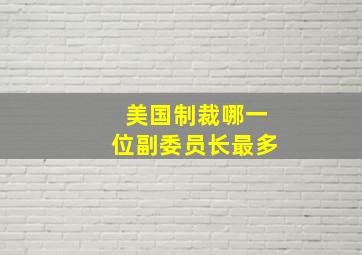 美国制裁哪一位副委员长最多