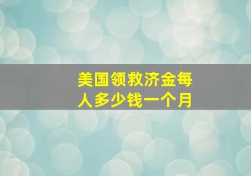 美国领救济金每人多少钱一个月