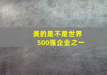 美的是不是世界500强企业之一