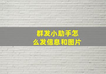 群发小助手怎么发信息和图片