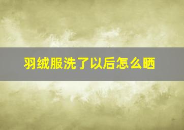 羽绒服洗了以后怎么晒