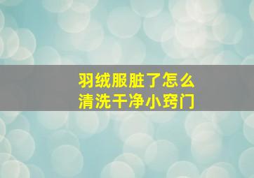 羽绒服脏了怎么清洗干净小窍门