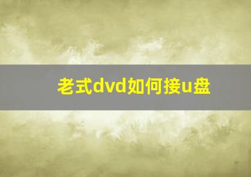 老式dvd如何接u盘