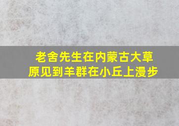 老舍先生在内蒙古大草原见到羊群在小丘上漫步