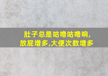 肚子总是咕噜咕噜响,放屁增多,大便次数增多