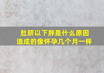 肚脐以下胖是什么原因造成的像怀孕几个月一样