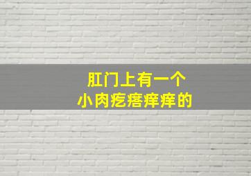 肛门上有一个小肉疙瘩痒痒的