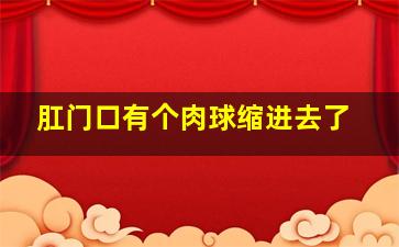 肛门口有个肉球缩进去了