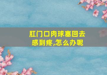 肛门口肉球塞回去感到疼,怎么办呢