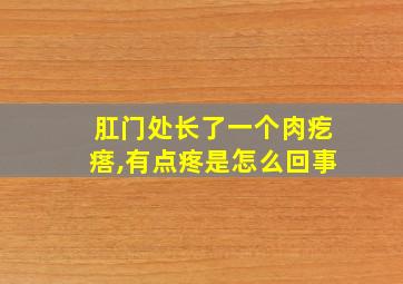 肛门处长了一个肉疙瘩,有点疼是怎么回事