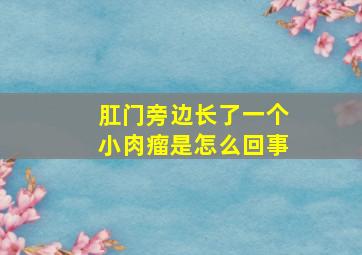 肛门旁边长了一个小肉瘤是怎么回事