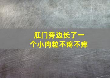 肛门旁边长了一个小肉粒不疼不痒