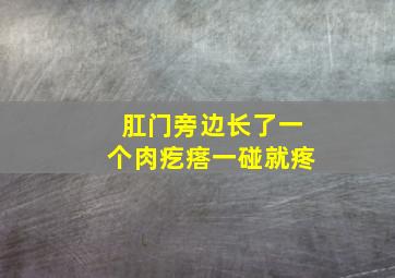 肛门旁边长了一个肉疙瘩一碰就疼