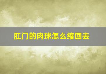 肛门的肉球怎么缩回去