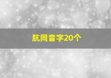 肮同音字20个