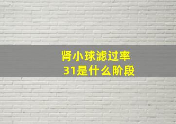 肾小球滤过率31是什么阶段