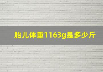 胎儿体重1163g是多少斤