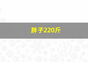 胖子220斤