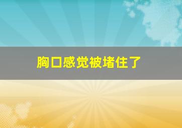 胸口感觉被堵住了