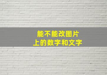 能不能改图片上的数字和文字