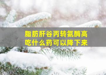 脂肪肝谷丙转氨酶高吃什么药可以降下来