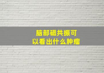 脑部磁共振可以看出什么肿瘤