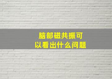 脑部磁共振可以看出什么问题