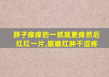 脖子痒痒的一抓就更痒然后红红一片,眼睛红肿干涩疼