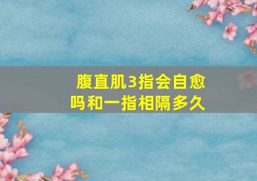 腹直肌3指会自愈吗和一指相隔多久