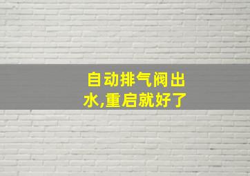 自动排气阀出水,重启就好了