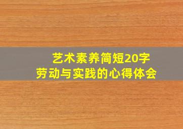 艺术素养简短20字劳动与实践的心得体会