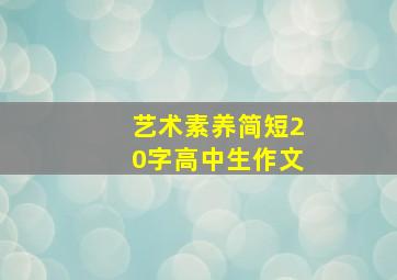 艺术素养简短20字高中生作文