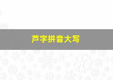 芦字拼音大写