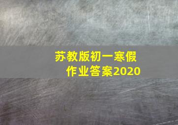 苏教版初一寒假作业答案2020