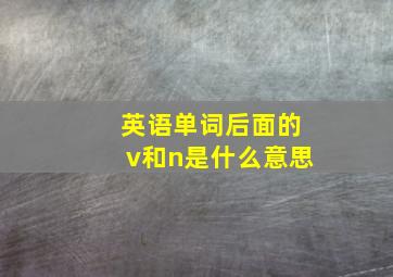 英语单词后面的v和n是什么意思