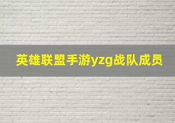 英雄联盟手游yzg战队成员