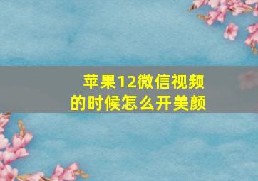 苹果12微信视频的时候怎么开美颜