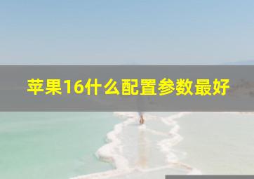 苹果16什么配置参数最好