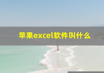 苹果excel软件叫什么