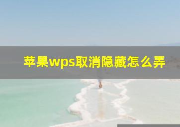 苹果wps取消隐藏怎么弄