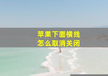 苹果下面横线怎么取消关闭