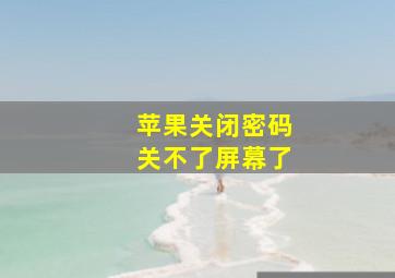 苹果关闭密码关不了屏幕了