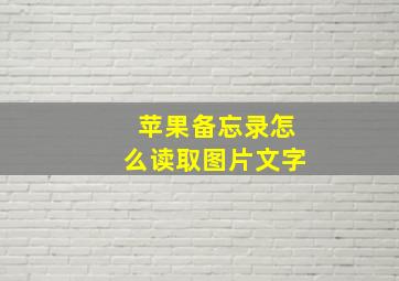 苹果备忘录怎么读取图片文字