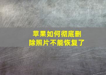 苹果如何彻底删除照片不能恢复了