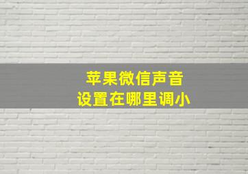 苹果微信声音设置在哪里调小