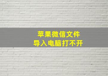 苹果微信文件导入电脑打不开