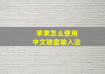 苹果怎么使用中文键盘输入法