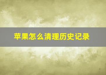 苹果怎么清理历史记录