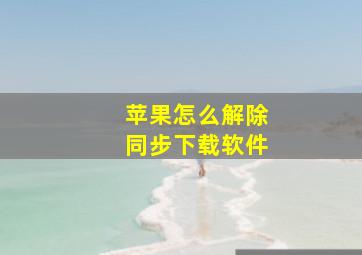 苹果怎么解除同步下载软件